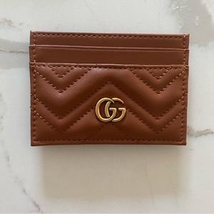 NWT Gucci GG Cardholder Brown Cognac